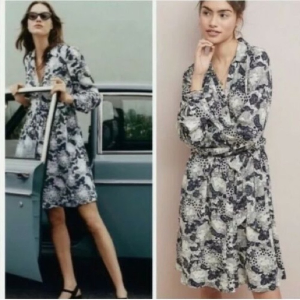 Anthropologie 34 of 52 Conversations Colloquial Faces Shirt Dress 2. - Picture 3 of 6